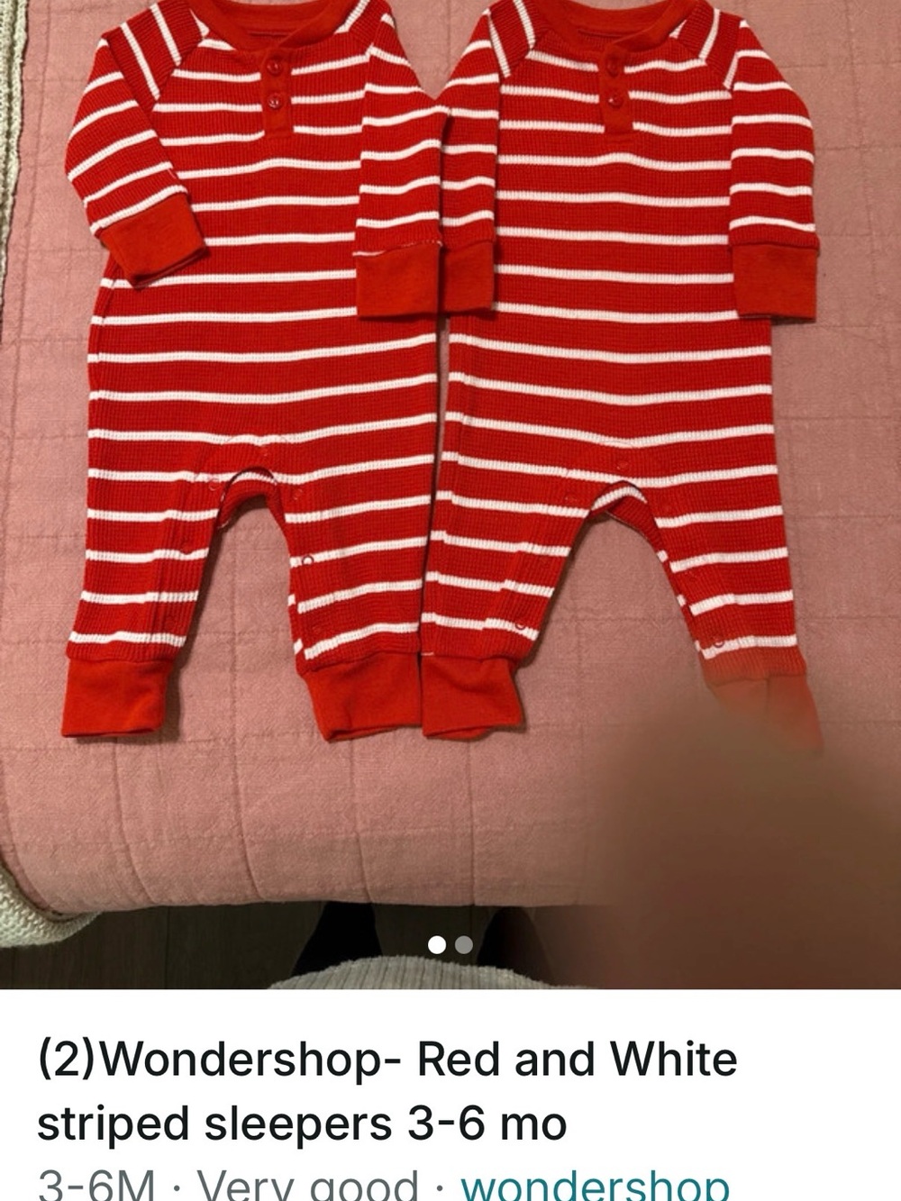 Wondershop Red & White Striped Baby Footie set 3-6 mo
